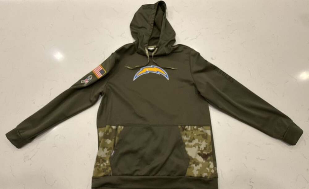Nike Los Angeles Chargers Salute To Service Hoodie Size L Olive